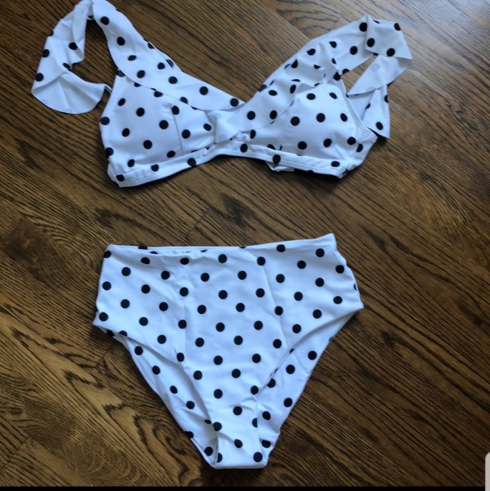 Polka dot two piece swimsuit